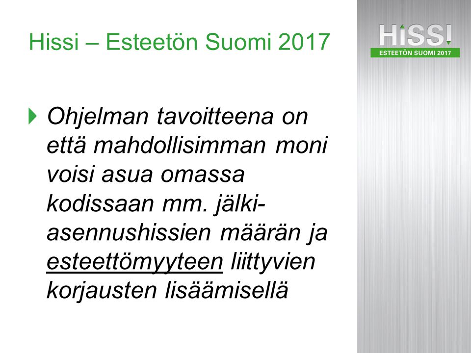 Hissi – Esteetön Suomi 2017