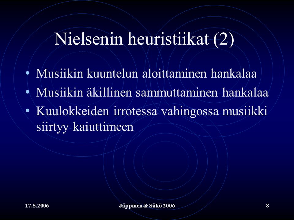 Nielsenin heuristiikat (2)