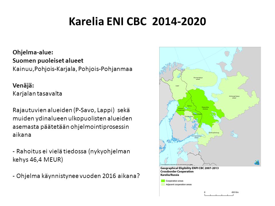Karelia ENI CBC Ohjelma-alue: Suomen puoleiset alueet
