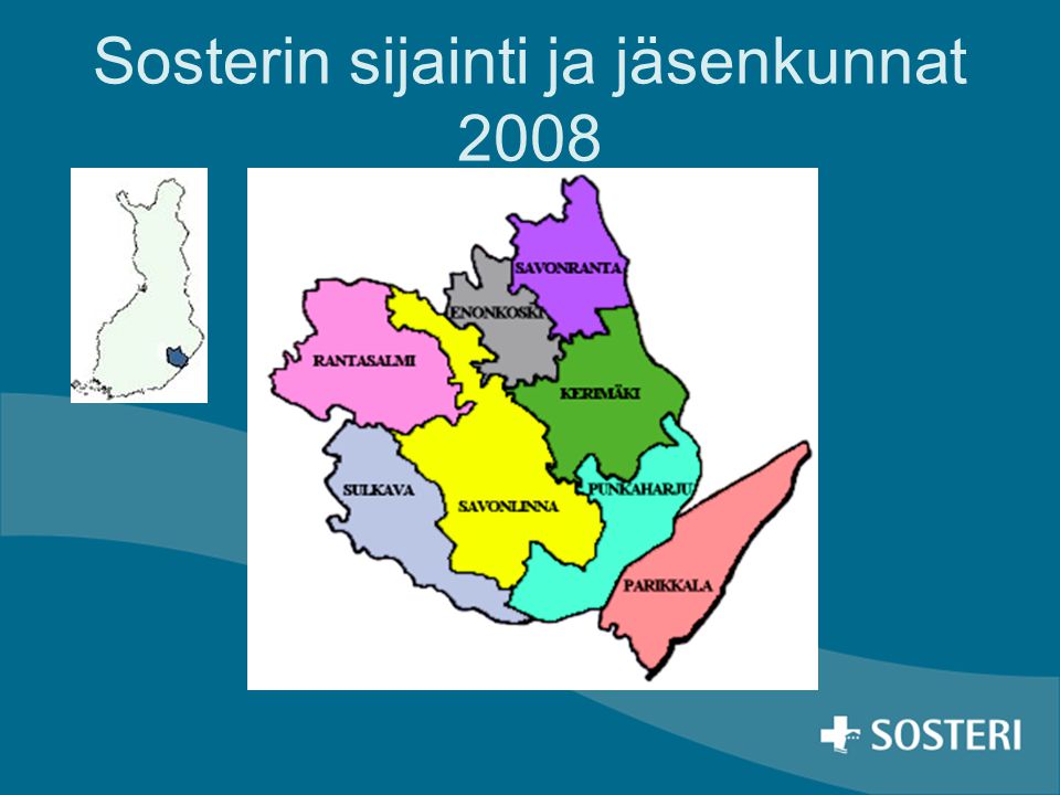 Sosterin sijainti ja jäsenkunnat 2008