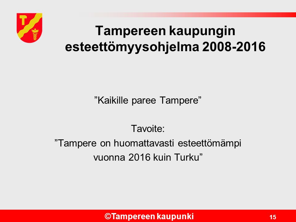 Tampereen kaupungin esteettömyysohjelma