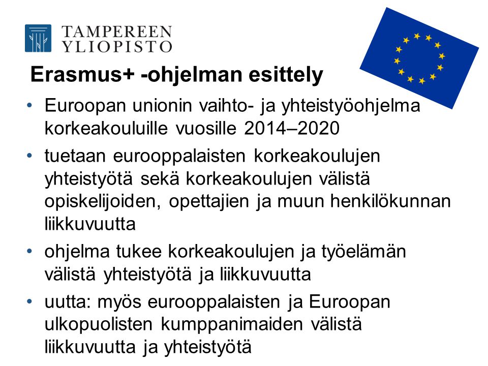 Erasmus+ -ohjelman esittely