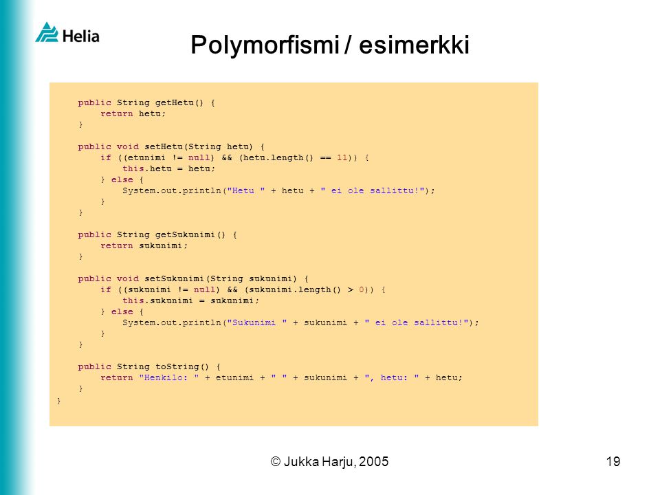 Polymorfismi / esimerkki