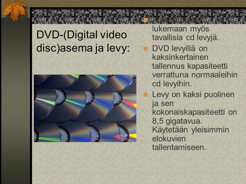 DVD-(Digital video disc)asema ja levy: