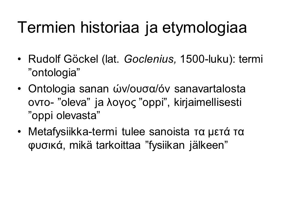 Termien historiaa ja etymologiaa