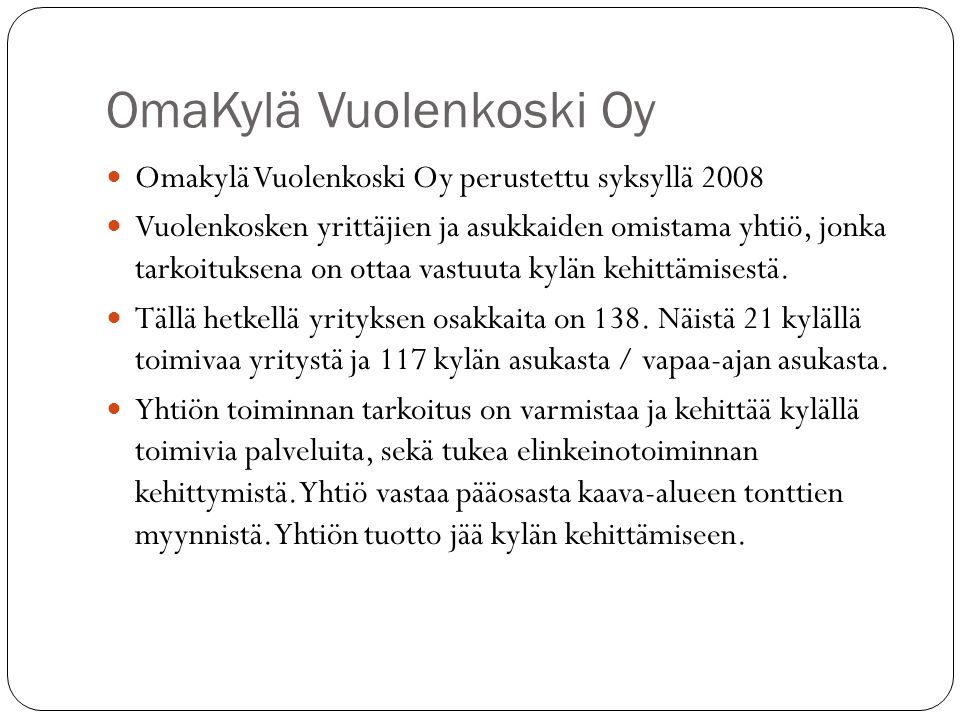 OmaKylä Vuolenkoski Oy