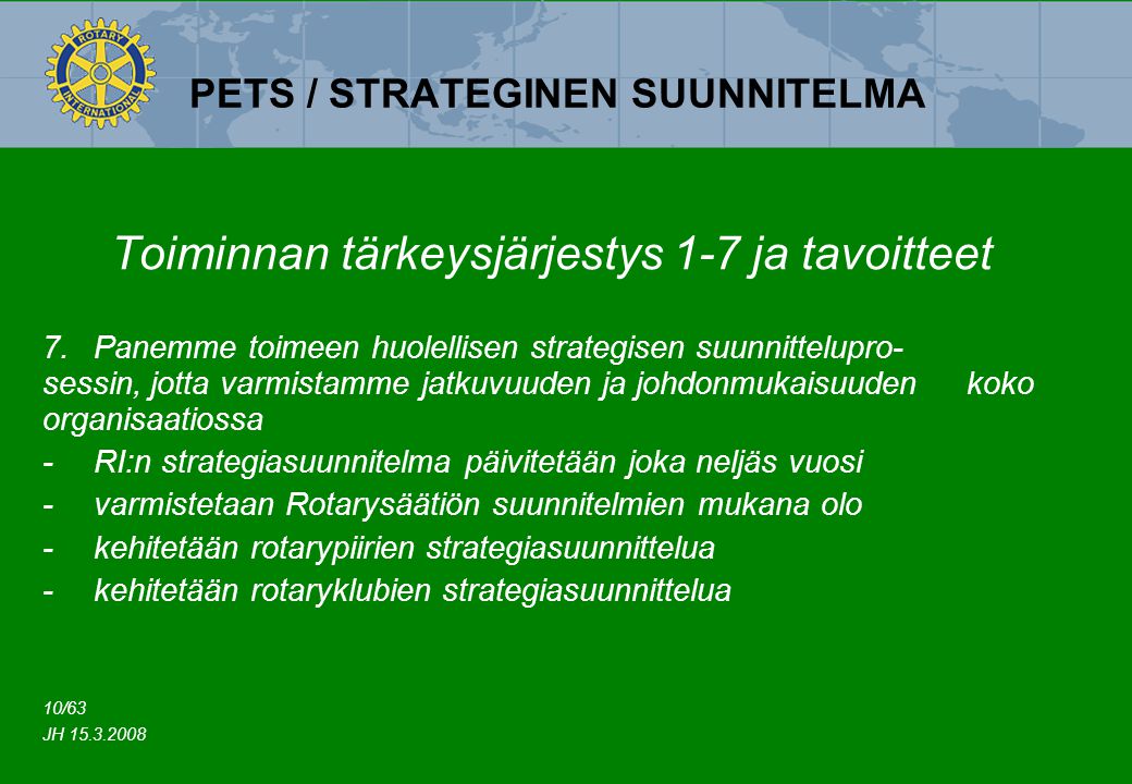 PETS / STRATEGINEN SUUNNITELMA