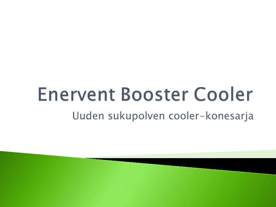 Enervent Booster Cooler