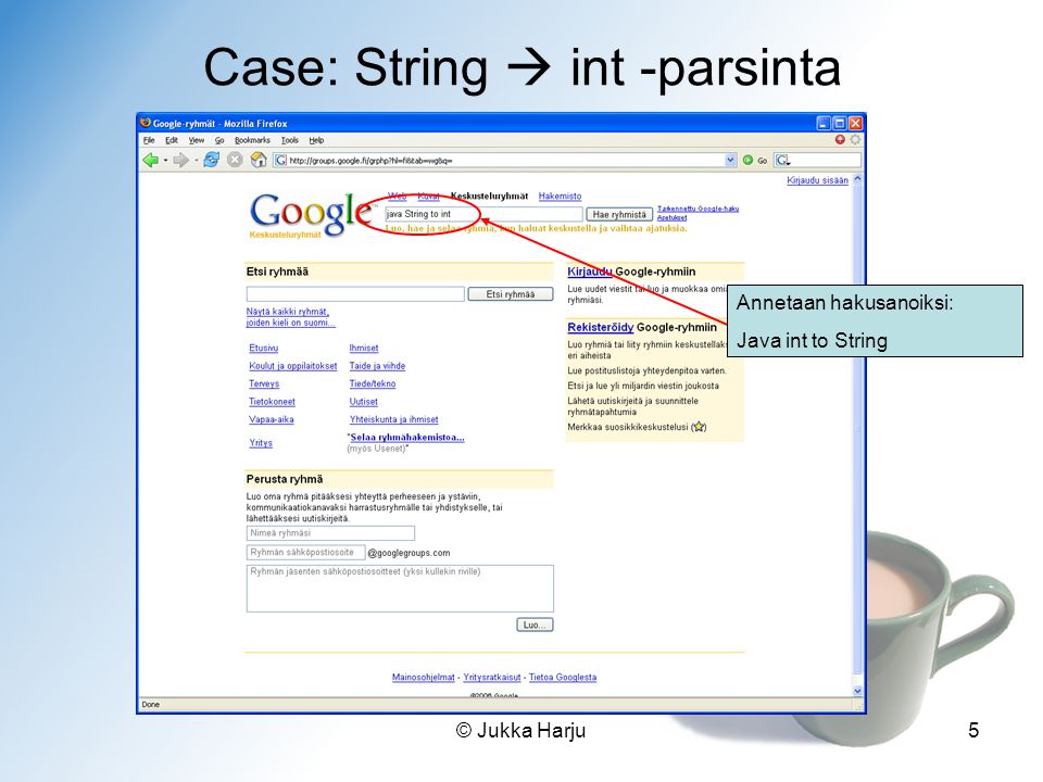 Case: String  int -parsinta