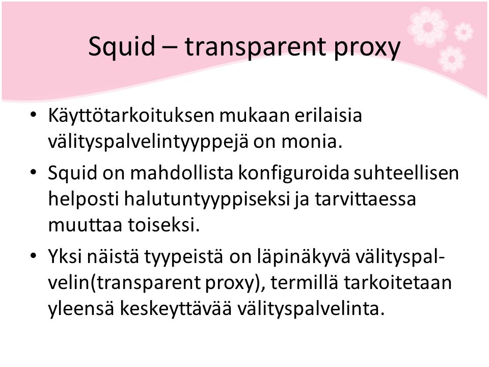 Squid – transparent proxy
