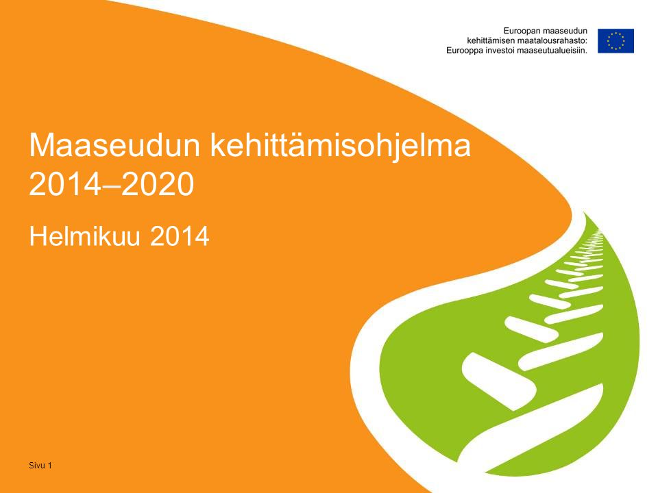 Maaseudun kehittämisohjelma 2014–2020
