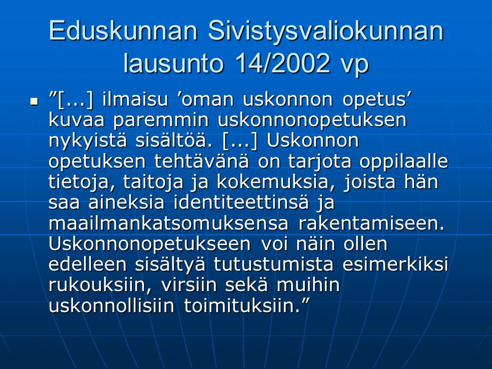 Eduskunnan Sivistysvaliokunnan lausunto 14/2002 vp