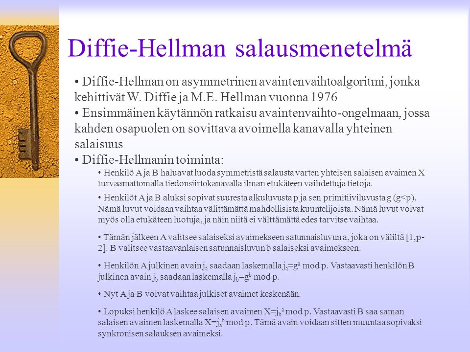 Diffie-Hellman salausmenetelmä