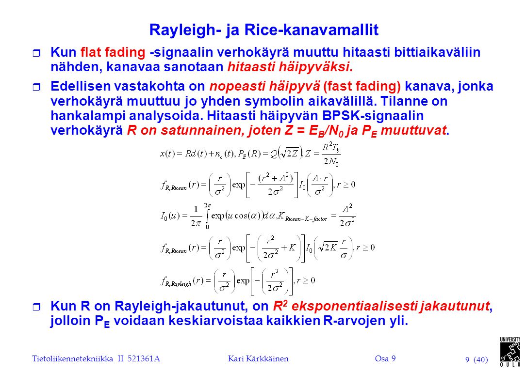 Rayleigh- ja Rice-kanavamallit