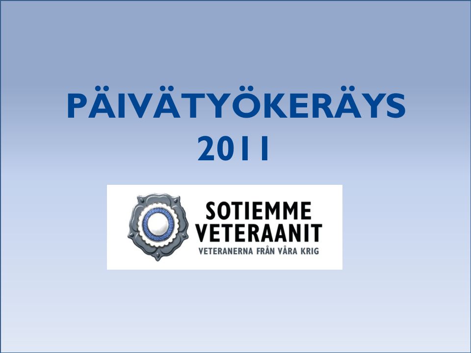 PÄIVÄTYÖKERÄYS 2011