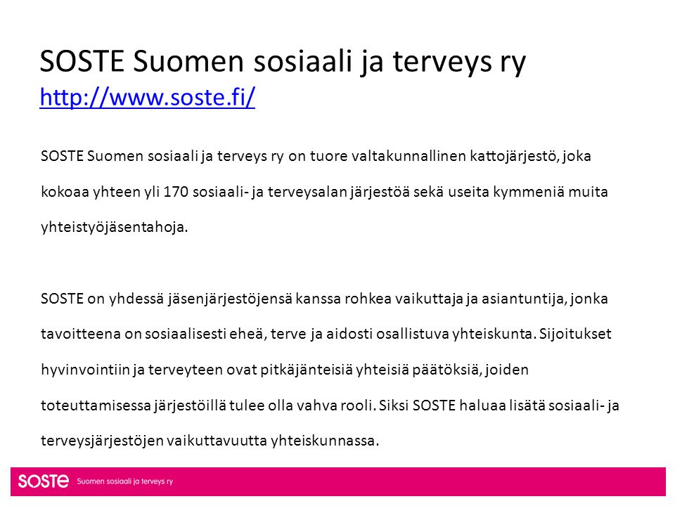 SOSTE Suomen sosiaali ja terveys ry