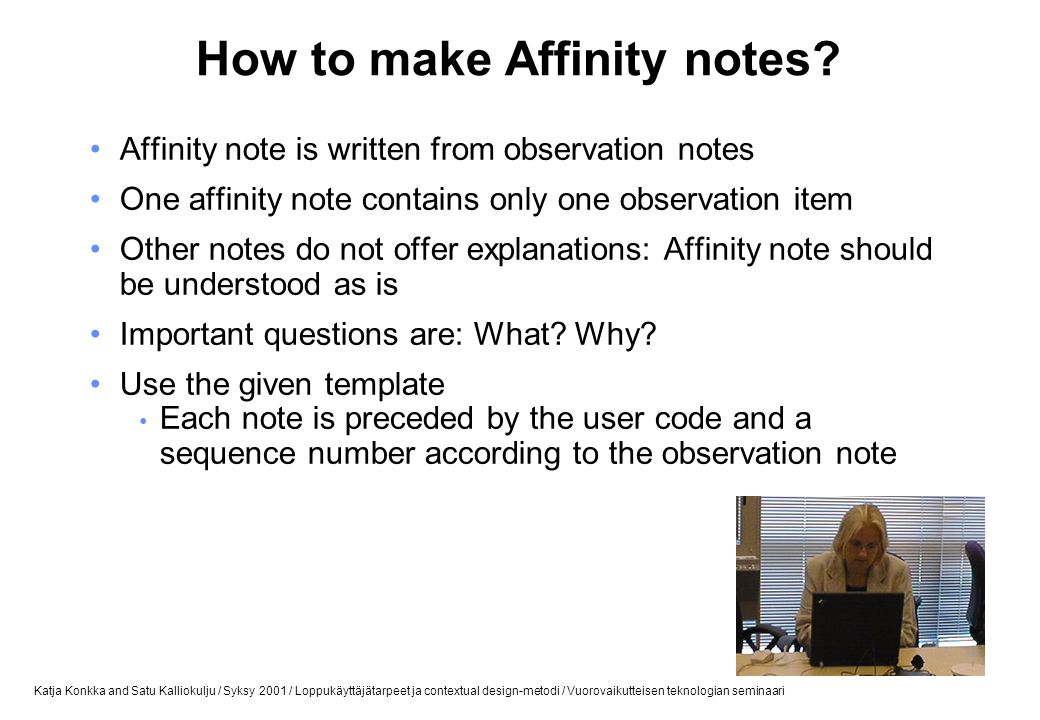 How to make Affinity notes
