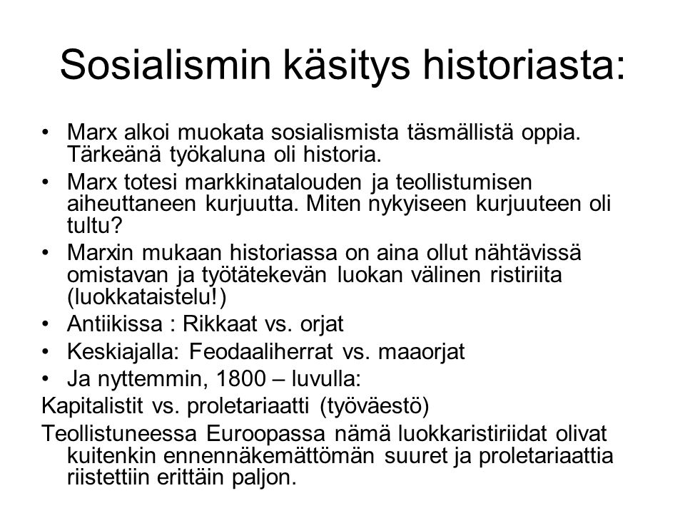 Sosialismin käsitys historiasta: