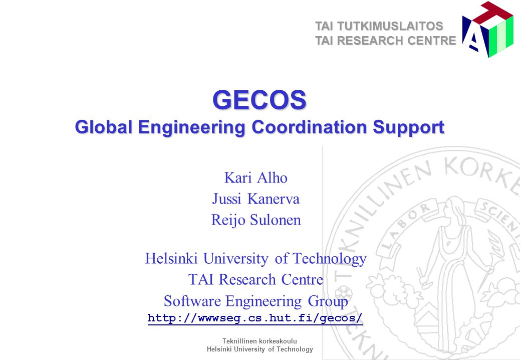 GECOS Global Engineering Coordination Support