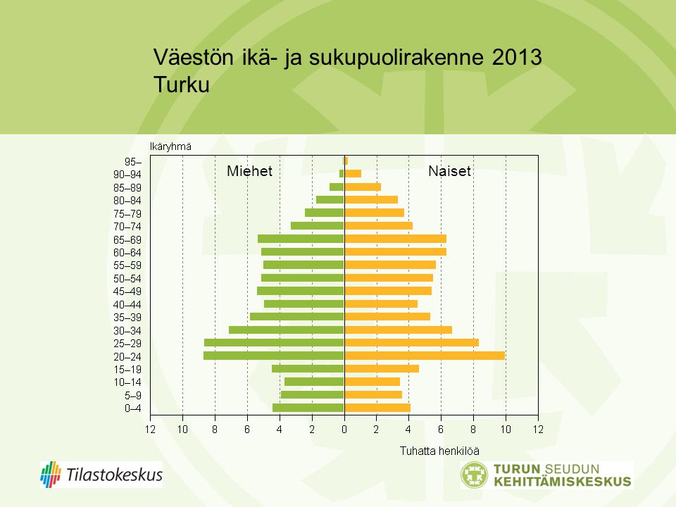 Väestön ikä- ja sukupuolirakenne 2013 Turku