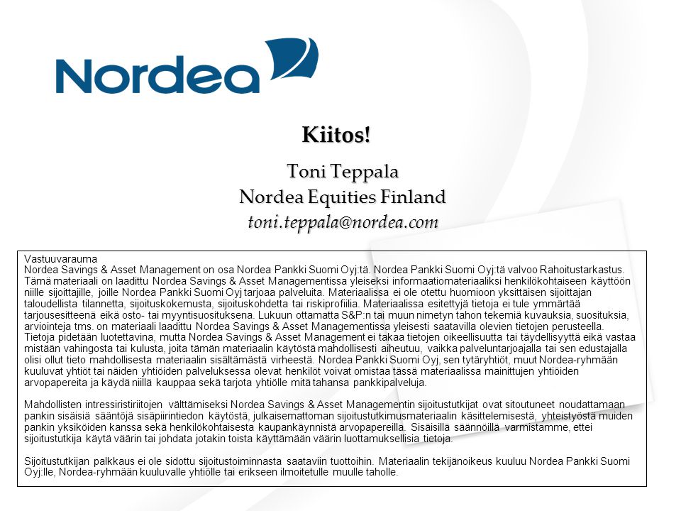 Toni Teppala Nordea Equities Finland