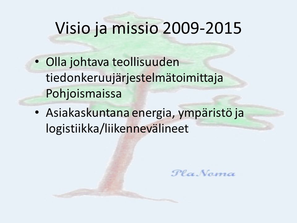 Visio ja missio Olla johtava teollisuuden tiedonkeruujärjestelmätoimittaja Pohjoismaissa.