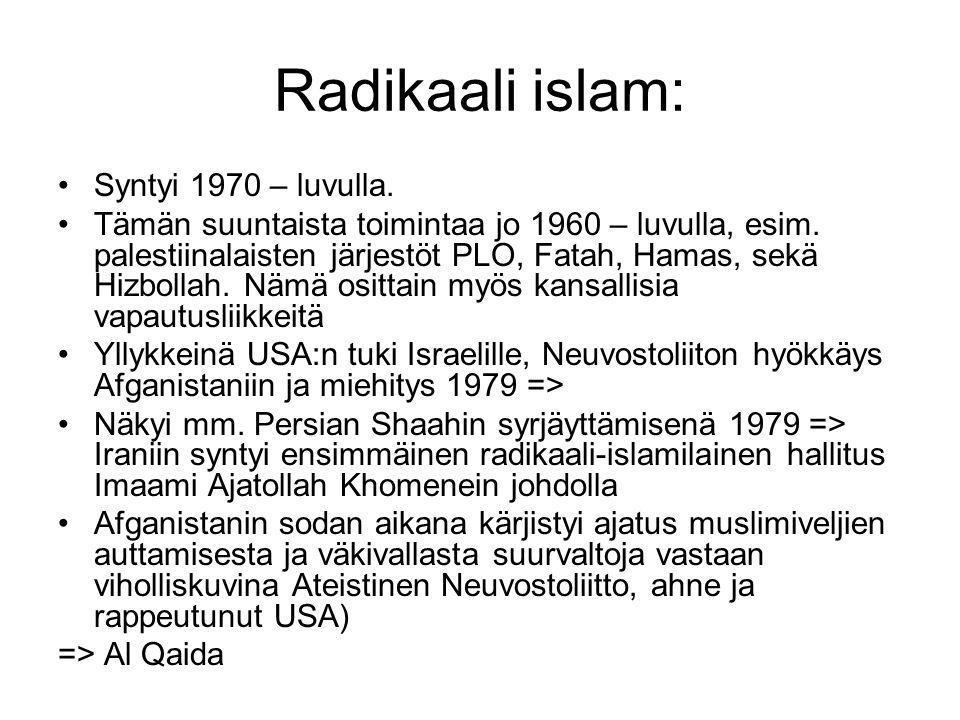 Radikaali islam: Syntyi 1970 – luvulla.