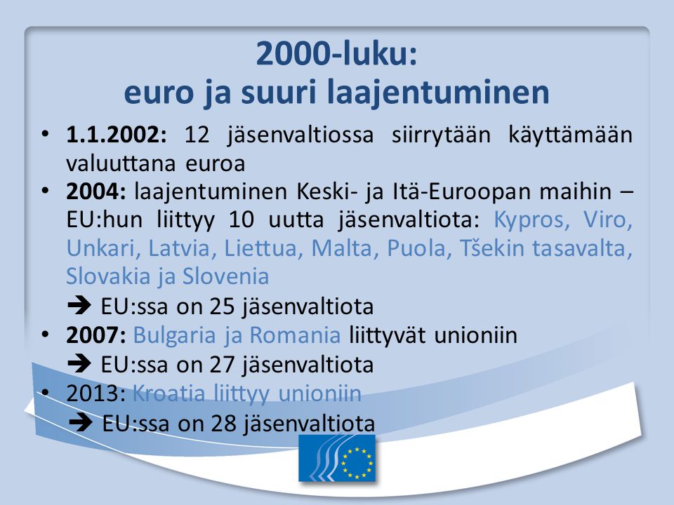 2000-luku: euro ja suuri laajentuminen