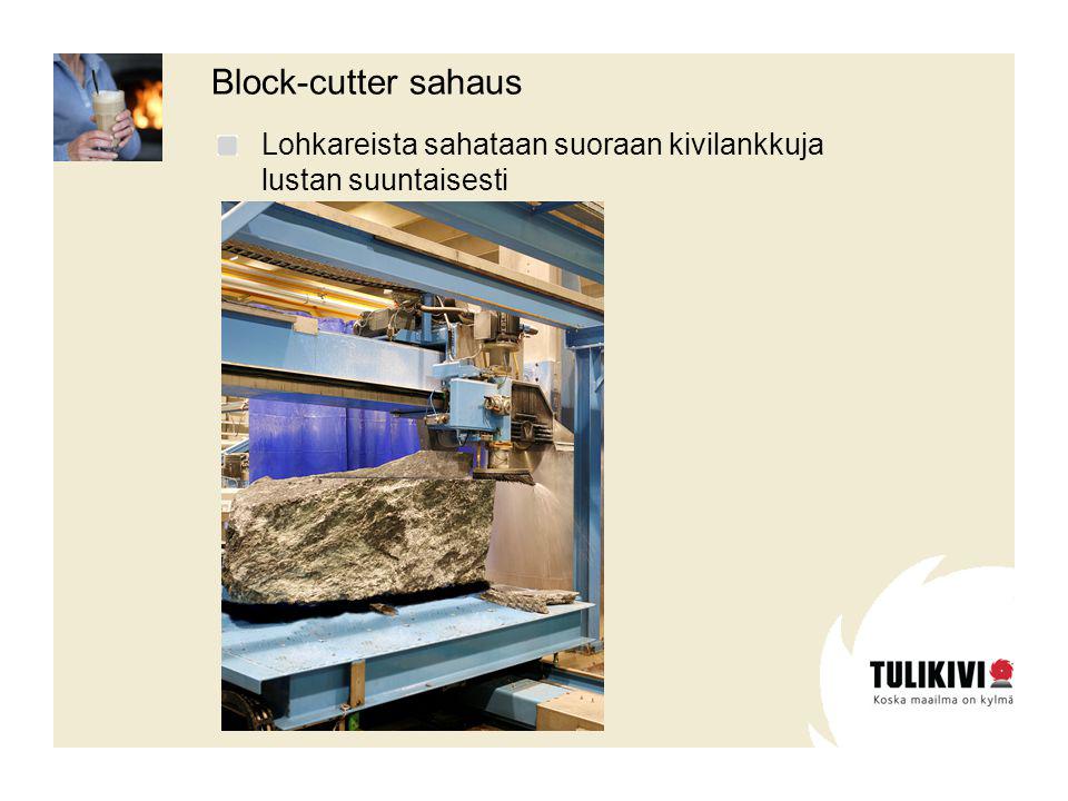 Block-cutter sahaus Lohkareista sahataan suoraan kivilankkuja lustan suuntaisesti