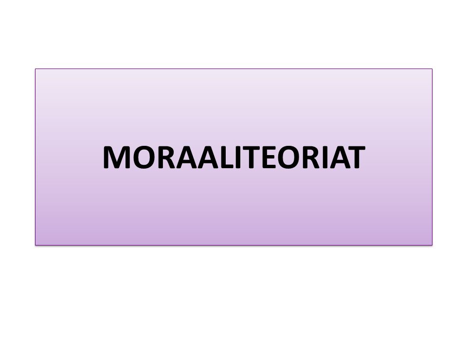 MORAALITEORIAT