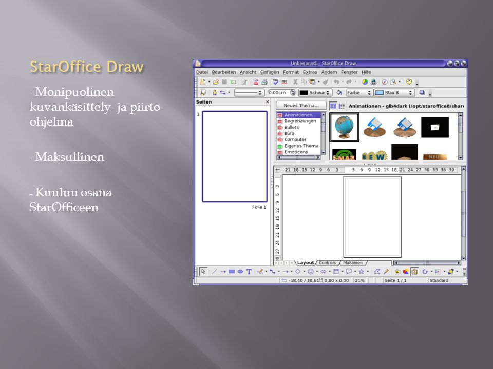 StarOffice Draw Monipuolinen kuvankäsittely- ja piirto-ohjelma