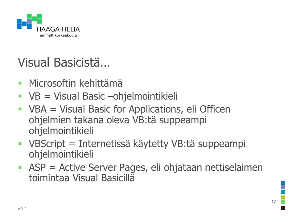 Visual Basicistä… Microsoftin kehittämä