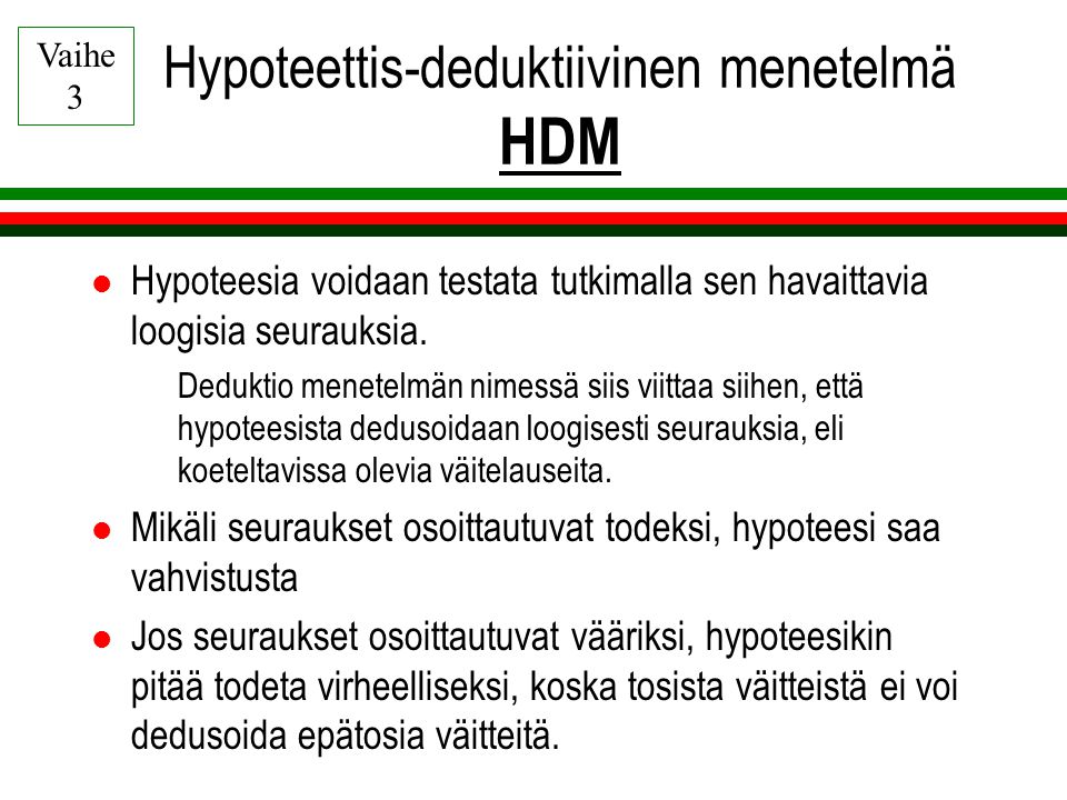 Hypoteettis-deduktiivinen menetelmä HDM