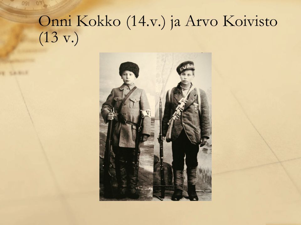 Onni Kokko (14.v.) ja Arvo Koivisto (13 v.)