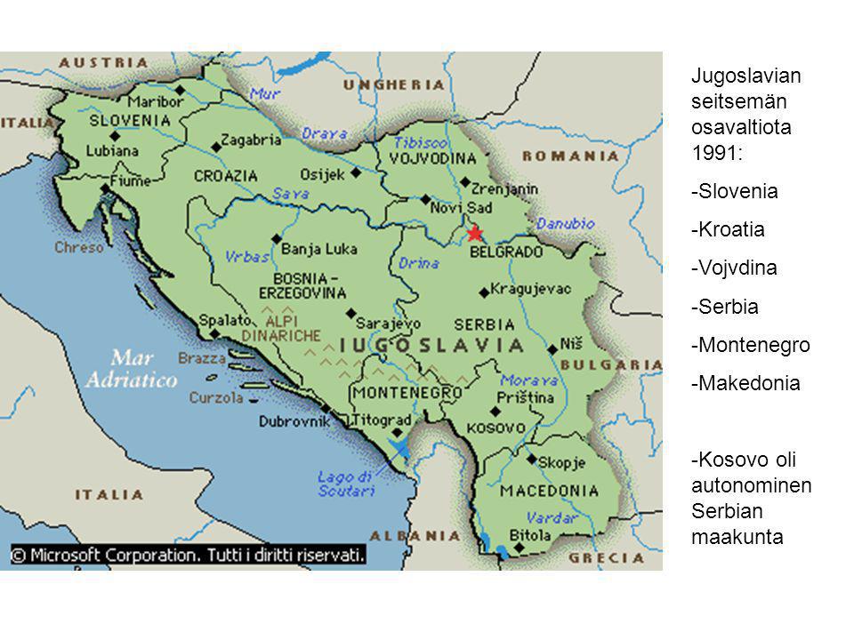 Jugoslavian seitsemän osavaltiota 1991: