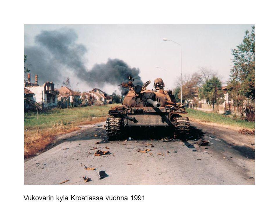 Vukovarin kylä Kroatiassa vuonna 1991