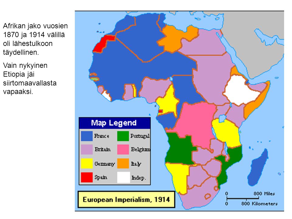 Afrikan jako vuosien 1870 ja 1914 välillä oli lähestulkoon täydellinen.
