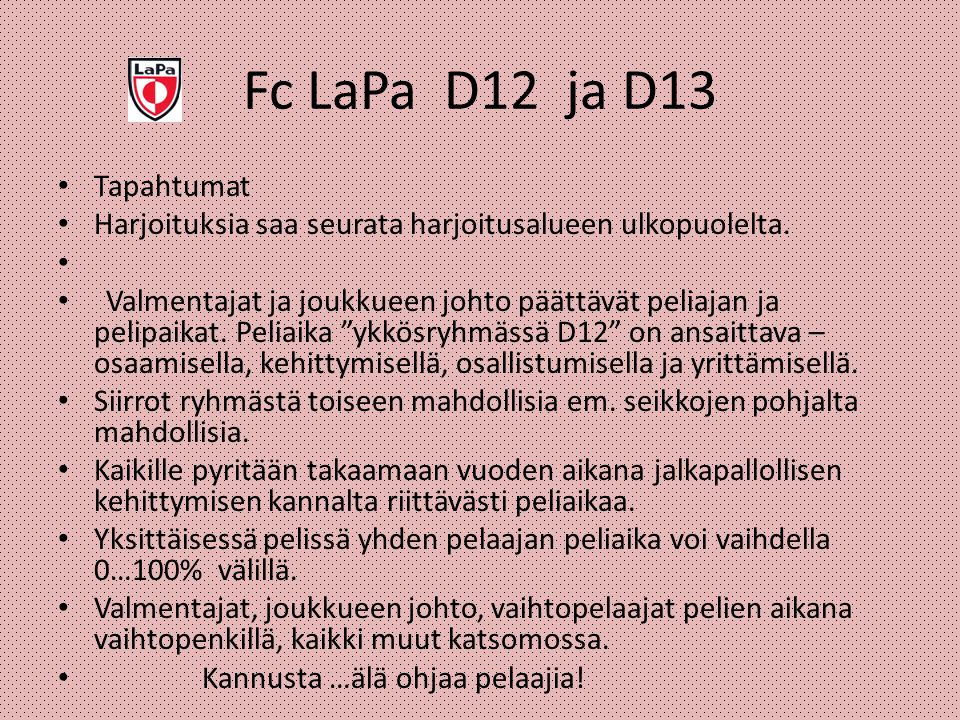 Fc LaPa D12 ja D13 Tapahtumat