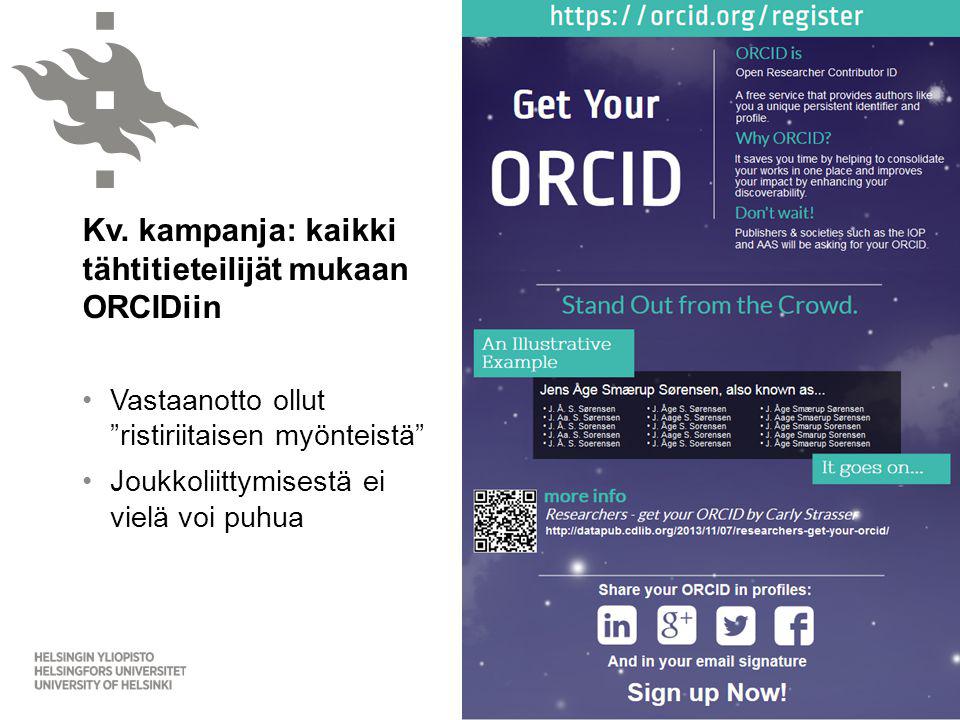 Kv. kampanja: kaikki tähtitieteilijät mukaan ORCIDiin
