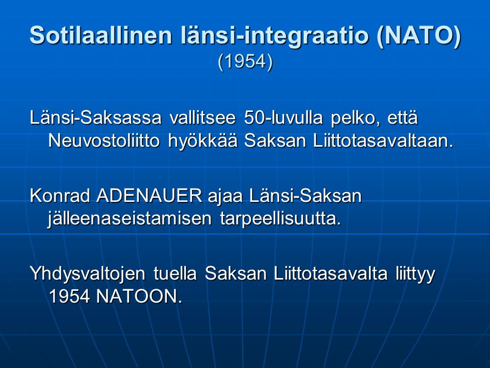 Sotilaallinen länsi-integraatio (NATO) (1954)