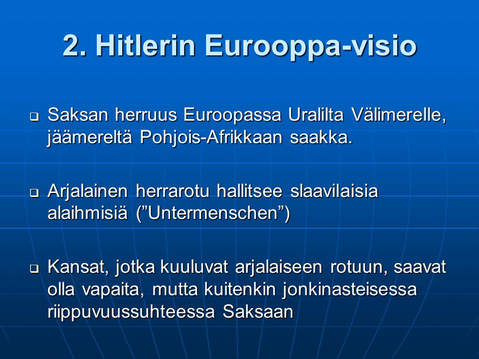 2. Hitlerin Eurooppa-visio