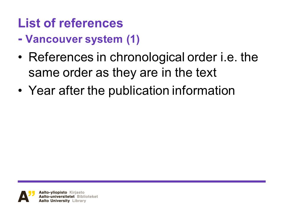 List of references - Vancouver system (1)