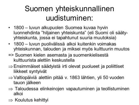 Suomen yhteiskunnallinen uudistuminen: