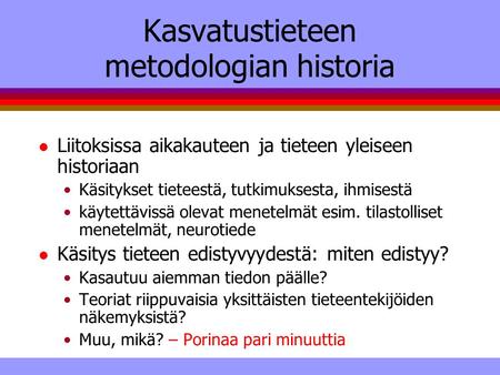 Kasvatustieteen metodologian historia