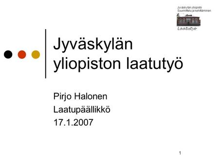 Jyväskylän yliopiston laatutyö