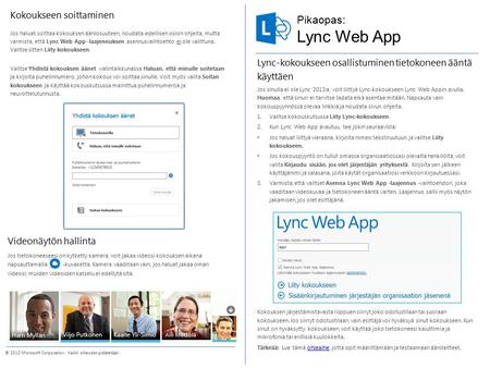 Lync Web App Pikaopas: Kokoukseen soittaminen