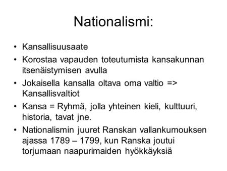Nationalismi: Kansallisuusaate