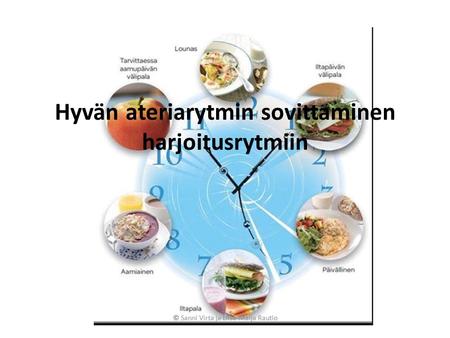 Hyvän ateriarytmin sovittaminen harjoitusrytmiin © Sanni Virta ja Liisa-Maija Rautio.