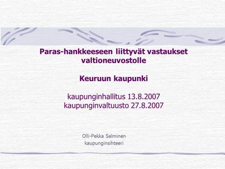Olli-Pekka Salminen kaupunginsihteeri