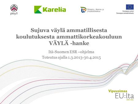 Itä-Suomen ESR –ohjelma Toteutus ajalla